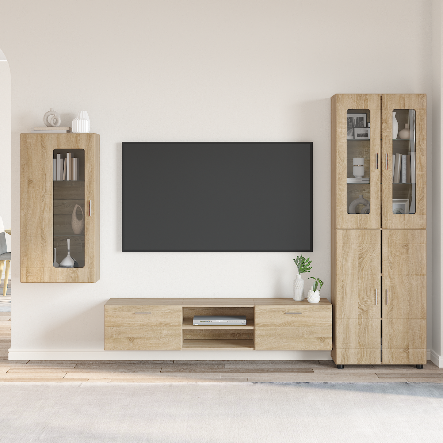 TV Cabinet Set FLORIN 3 pcs Sonoma Oak Engineered Wood