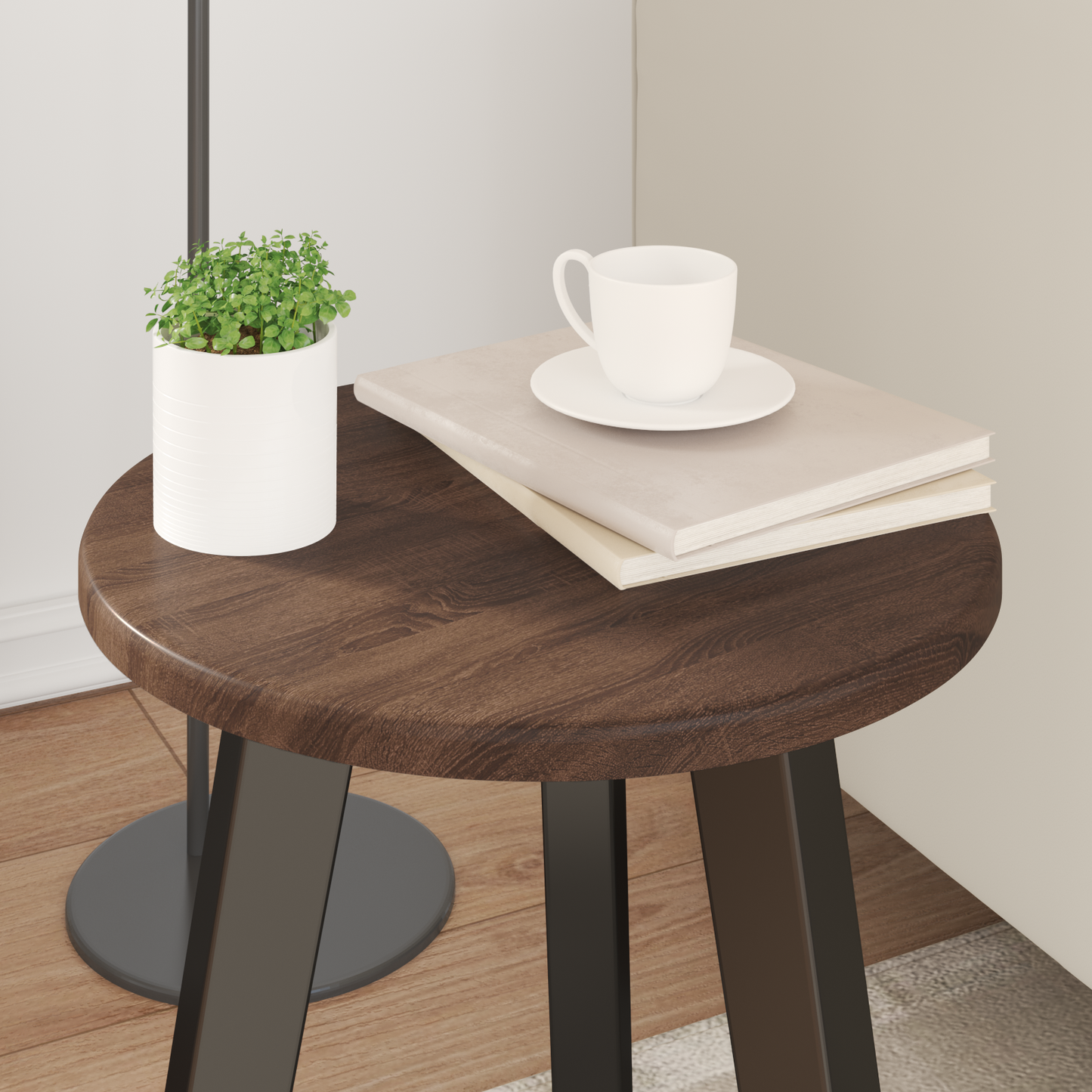 Table Top Brown oak Ø 30 x 1.5 cm Engineered Wood
