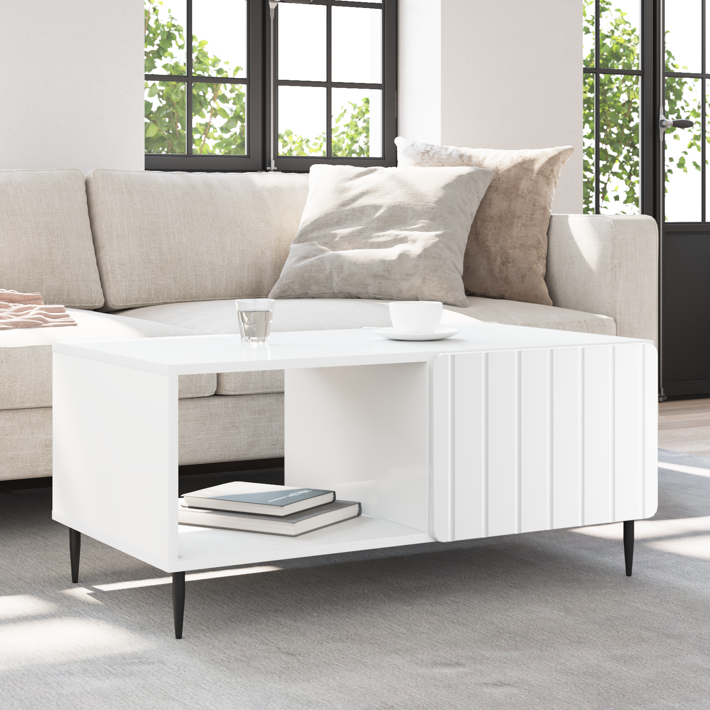 Coffee Table White 90 x 50 x 40 cm Engineered Wood