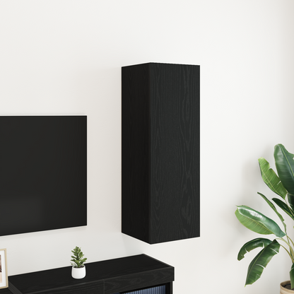 Wall TV Cabinet Black Oak 30.5 x 30 x 90 cm Engineered Wood