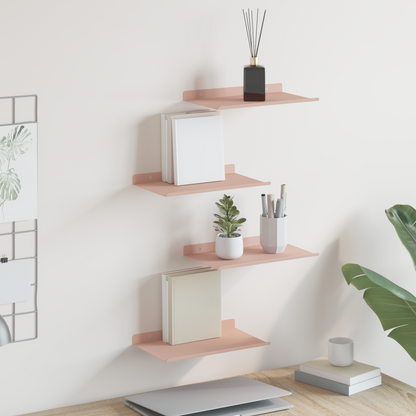 Floating Shelf Wall-mounted 4 pcs Pink 30 x 18 x 2.5 cm Steel
