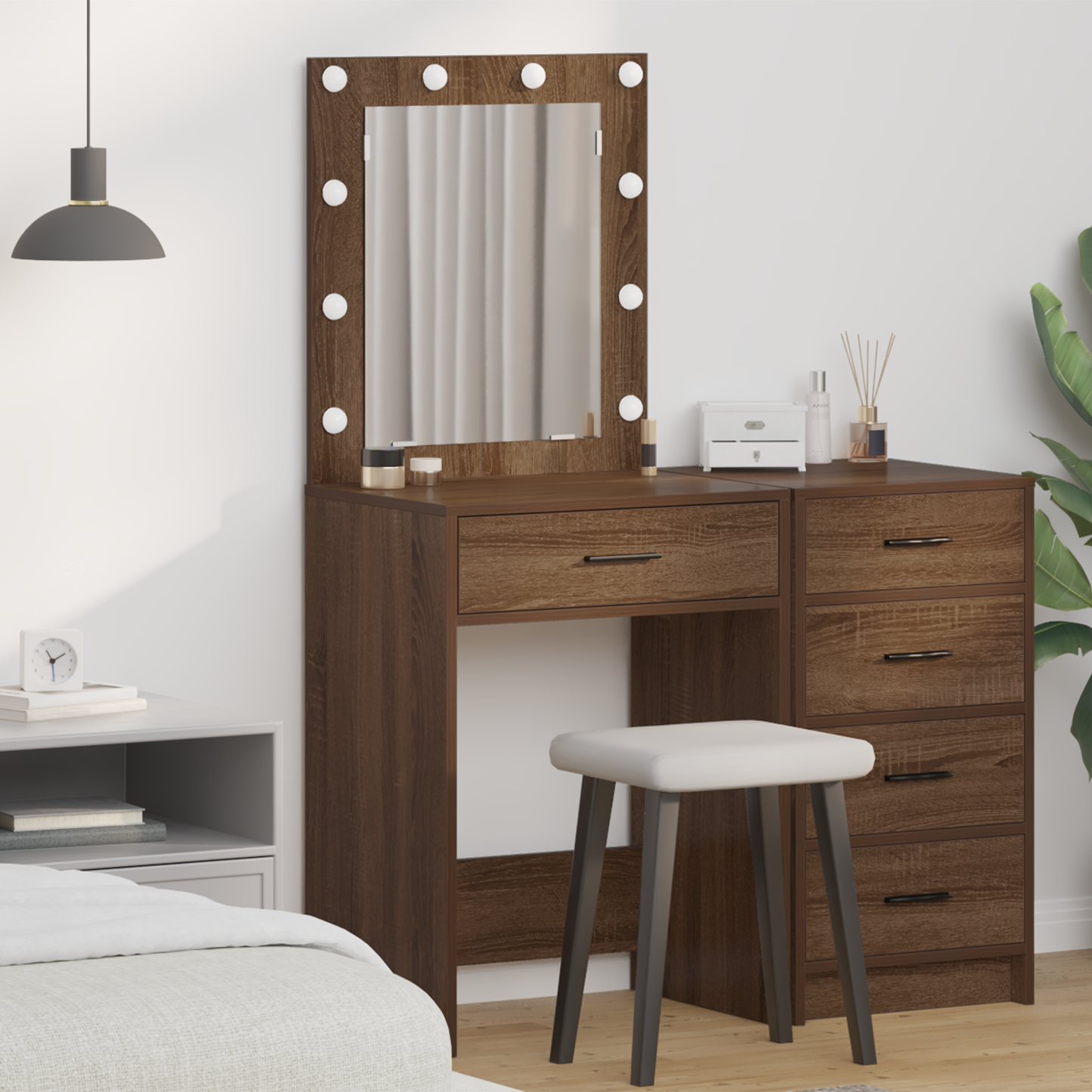 Dressing Table Brown Oak 50 x 41 x 135 cm Engineered Wood