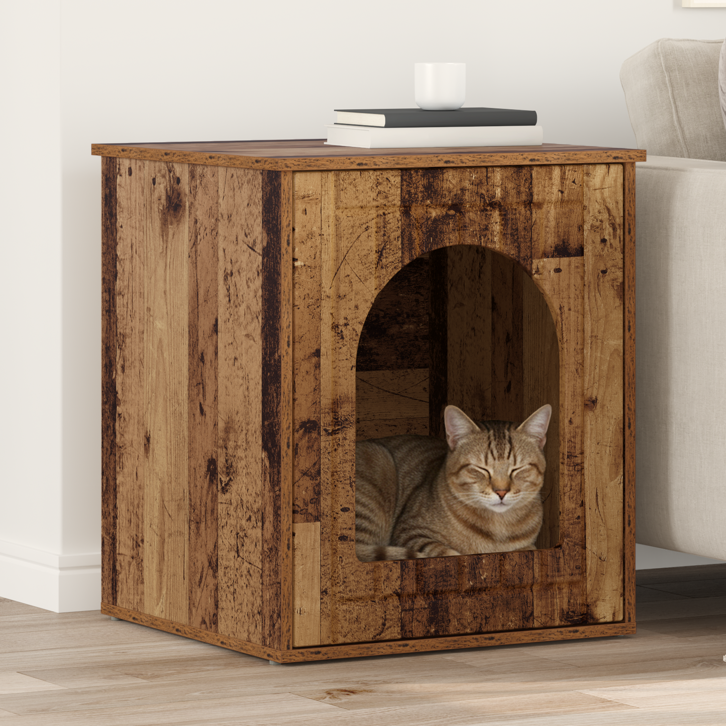 Cat House Old Wood 53 x 52 x 62 cm Engineered Wood