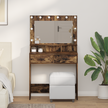 Dressing Table Smoked Oak 79 x 41 x 135 cm Engineered Wood
