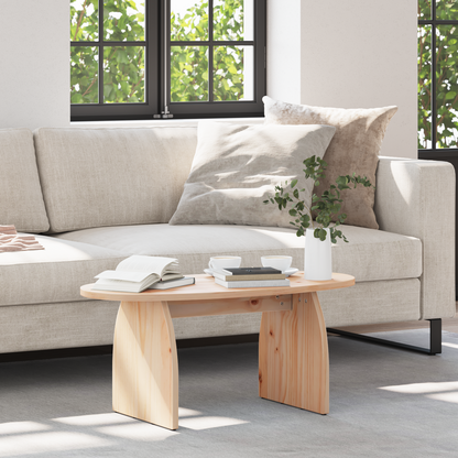 Coffee Table Brown 80 x 40 x 35 cm Solid Pine Wood