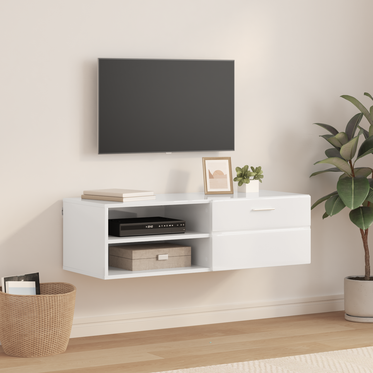 Wooden Cabinet Concrete Grey 100.5 x 39 x 30 cm Engineered Wood