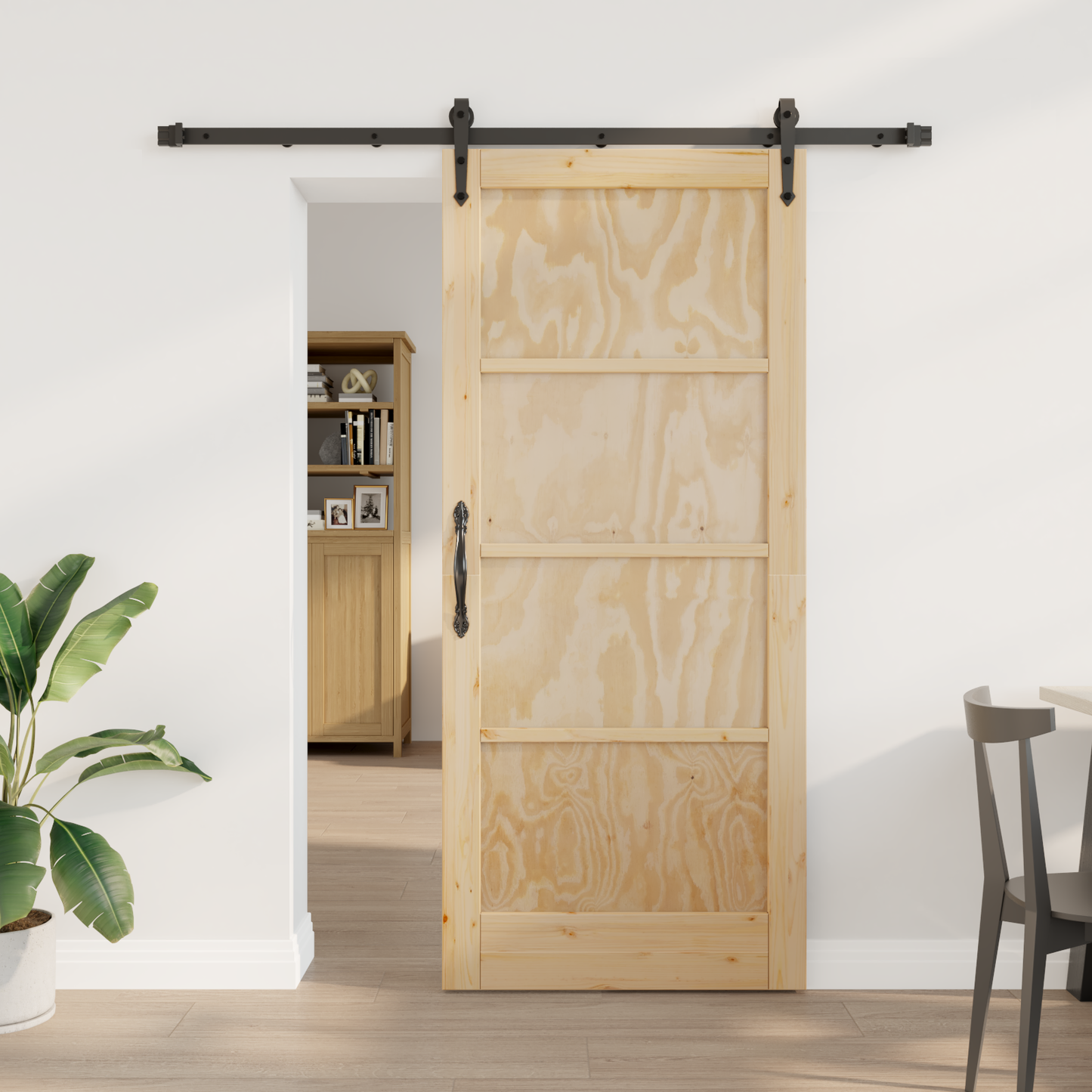 Sliding Door ORKDAL Natural and Black 86 x 198.5 cm