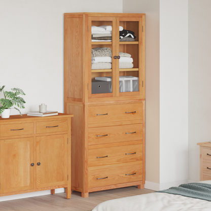 Storage Furniture Set with Shelf 2 pcs Natural 80 x 35 x 185 cm