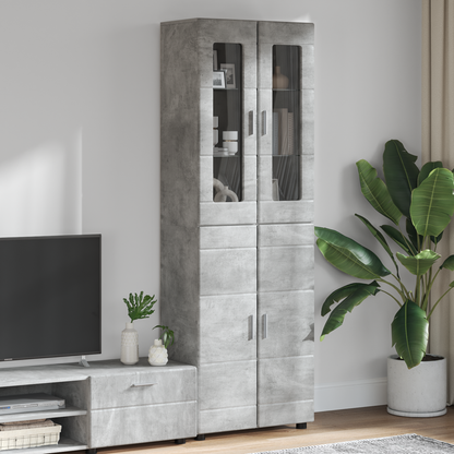 Highboard FLORIN Concrete Grey 60 x 35 x 182 cm Engineered Wood