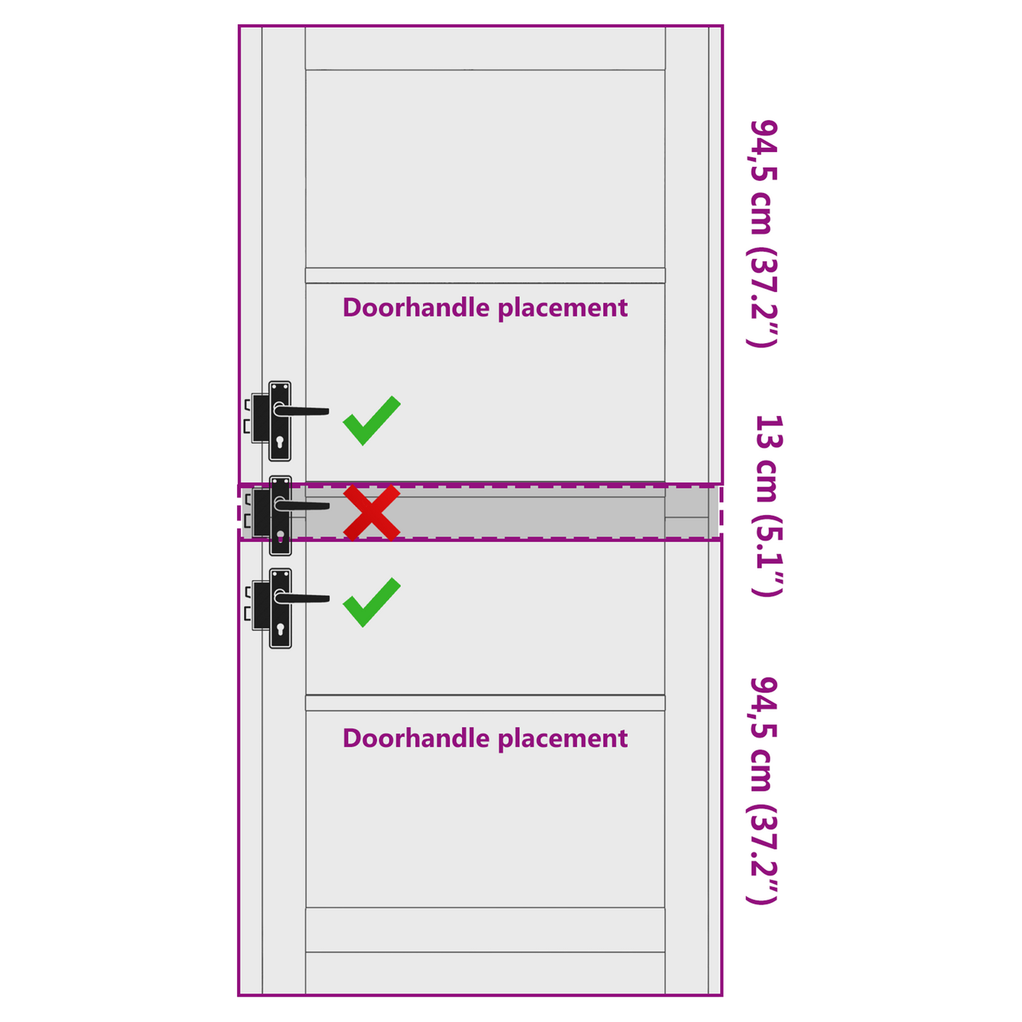 Interior Door White 93 x 202 cm Plywood