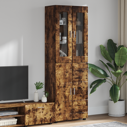 Highboard FLORIN Smoked Oak 60 x 35 x 182 cm Engineered Wood