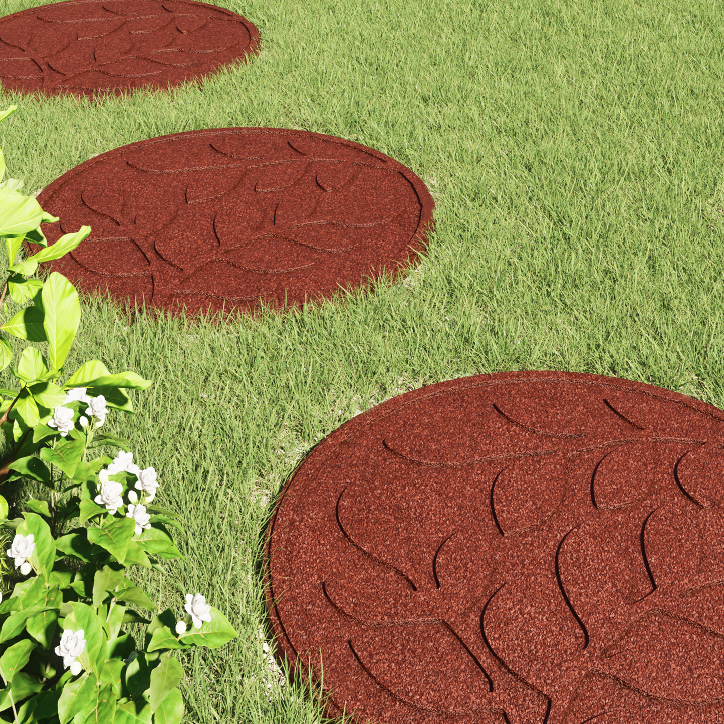 Stepping Stone 6 pcs Red Ø 44 x 2 cm Rubber