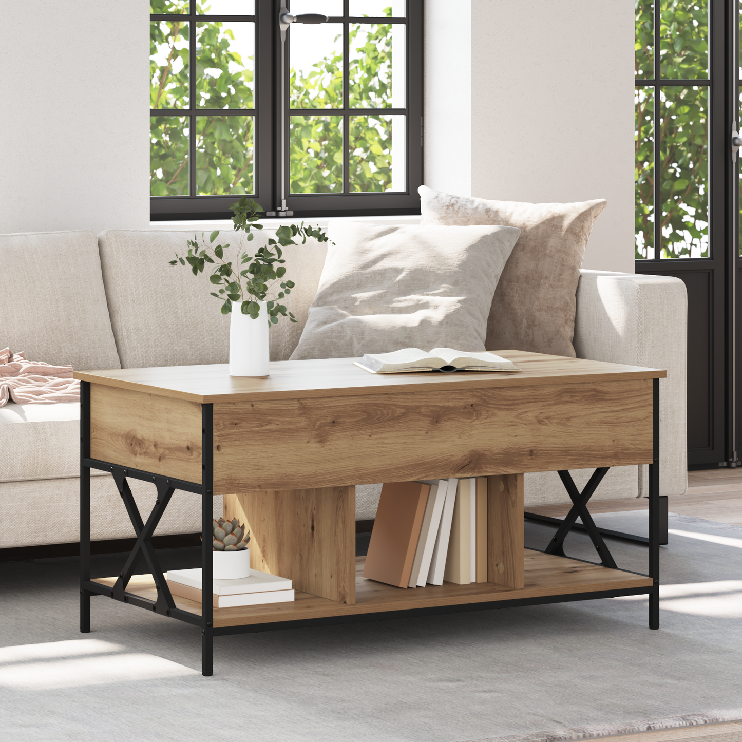 Coffee Table Artisan Oak 100 x 55 x 48.5 cm Engineered Wood