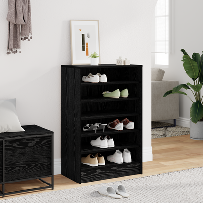 Shoe Cabinet Black Oak 60 x 35 x 92 cm Engineered Wood