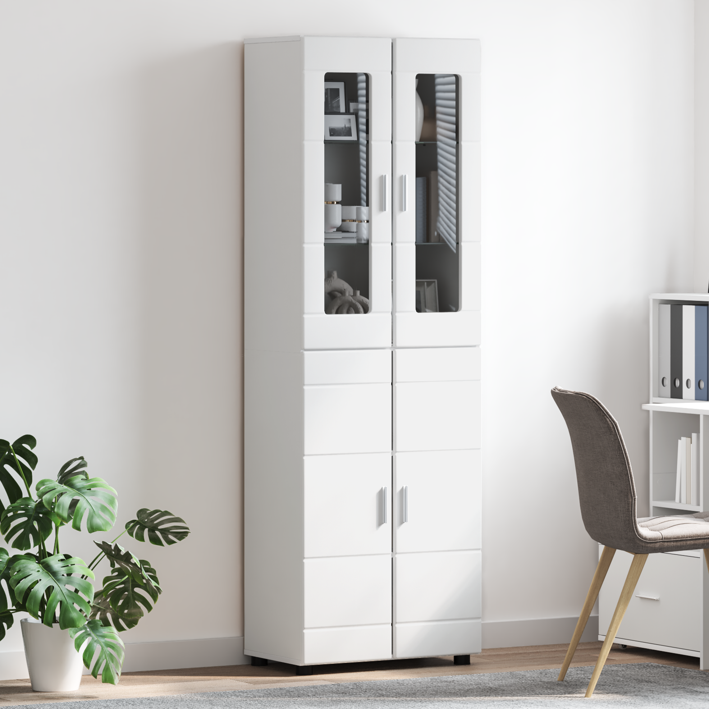 Highboard FLORIN White 60 x 35 x 182 cm Engineered Wood