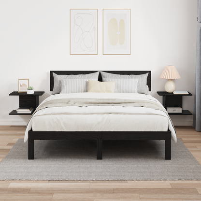 Bedside Table 2 pcs Black Oak 40 x 30 x 25 cm Engineered Wood
