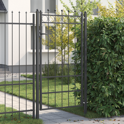 Fence Gate HORST 100 x 175 cm Metal Black Lockable