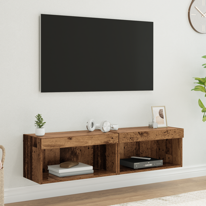TV Cabinet Set 2 pcs Old Wood 60 x 30 x 30 cm Engineered Wood