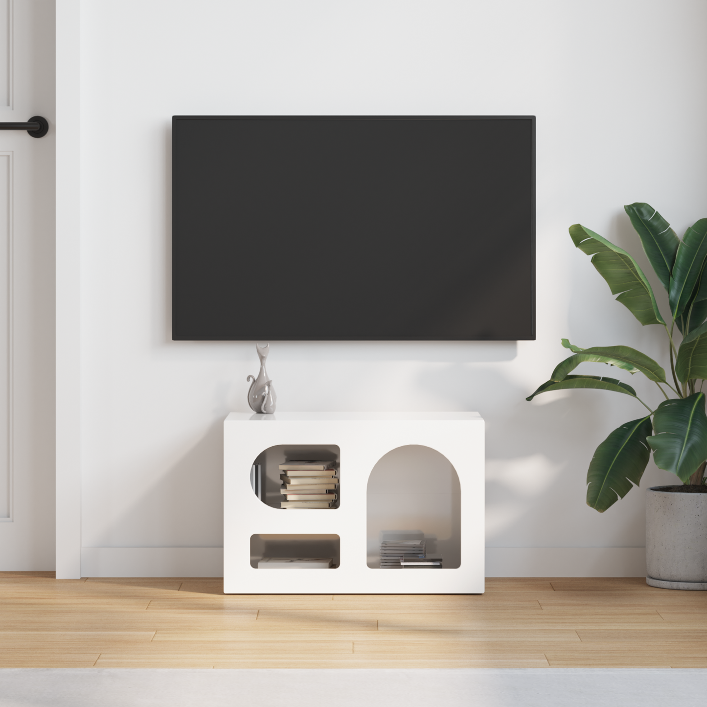 TV Cabinet ELST 60 x 35 x 40 cm High Gloss White