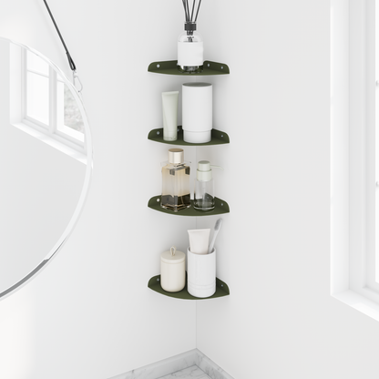 Floating Shelf with Shelf 4 pcs Olive Green 15 x 15 x 2 cm