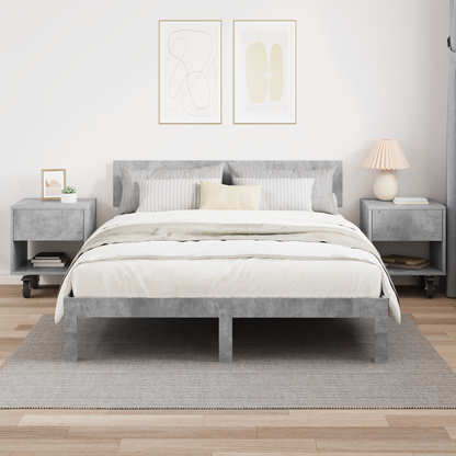 Bedside Table 2 pcs Concrete Grey 40.5 x 40 x 48 cm