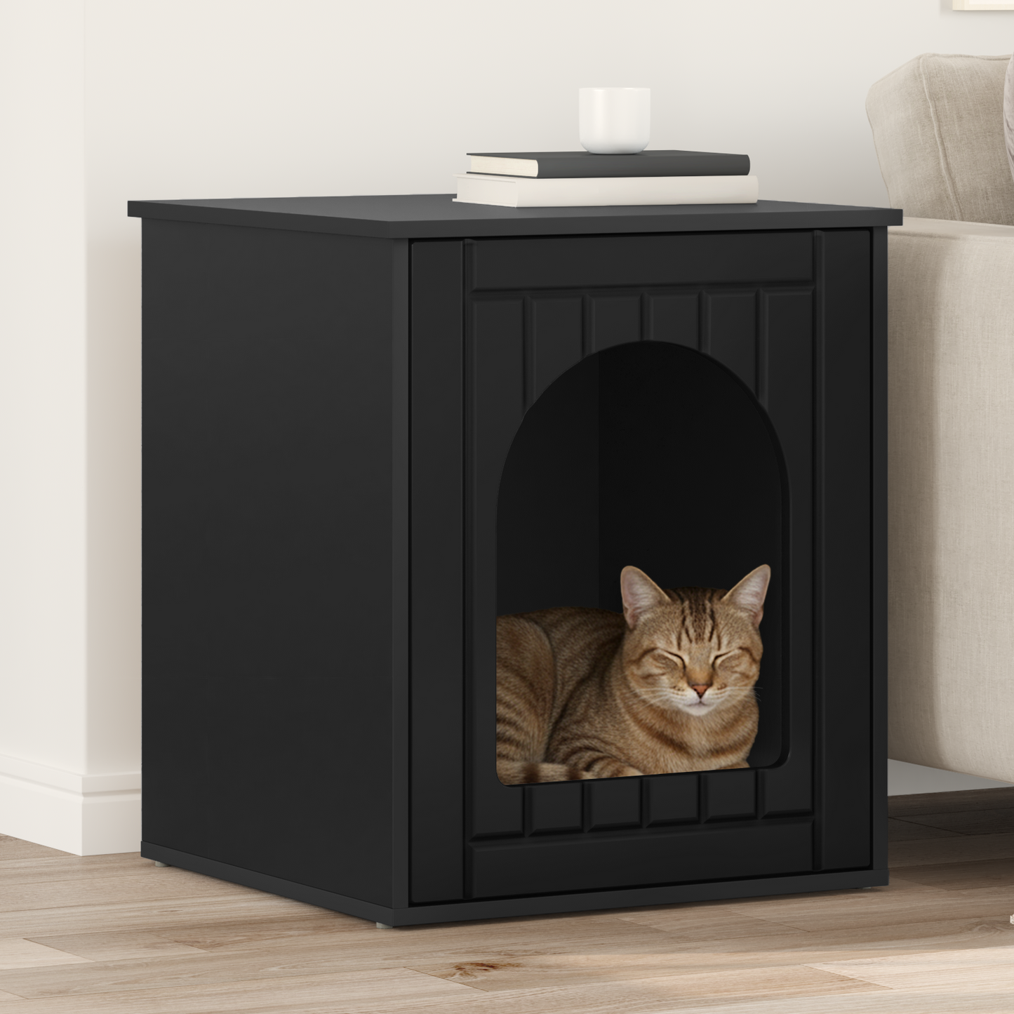 Cat House Black 53 x 52 x 62 cm Engineered Wood