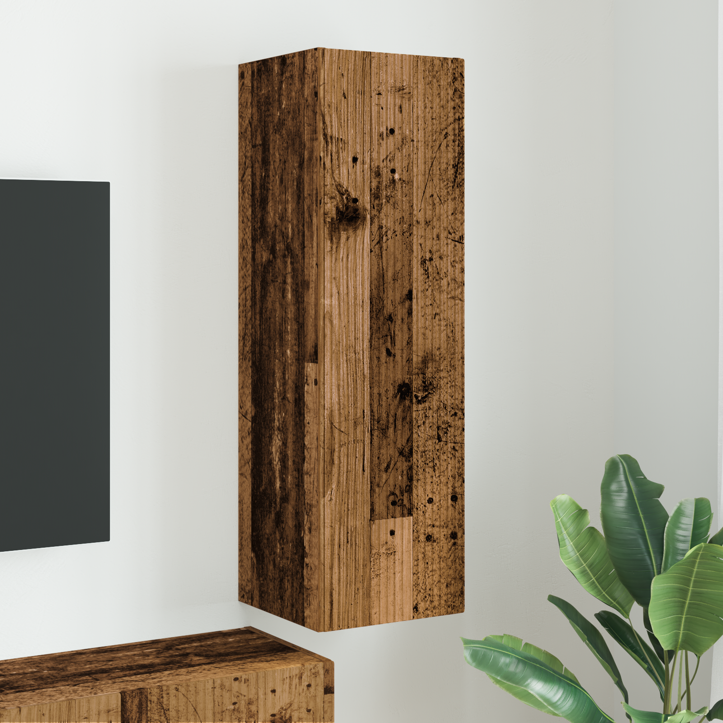TV Wall Cabinet Old Wood 30 x 31 x 100 cm Engineered Wood