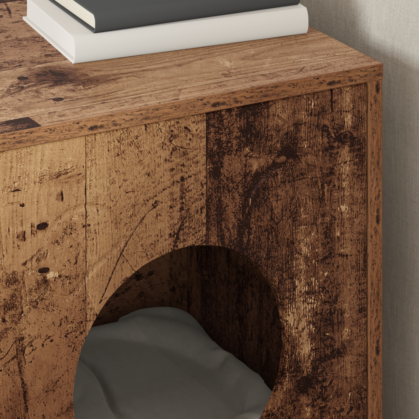 Cat House Old Wood 42.5 x 40 x 53 cm Engineered Wood