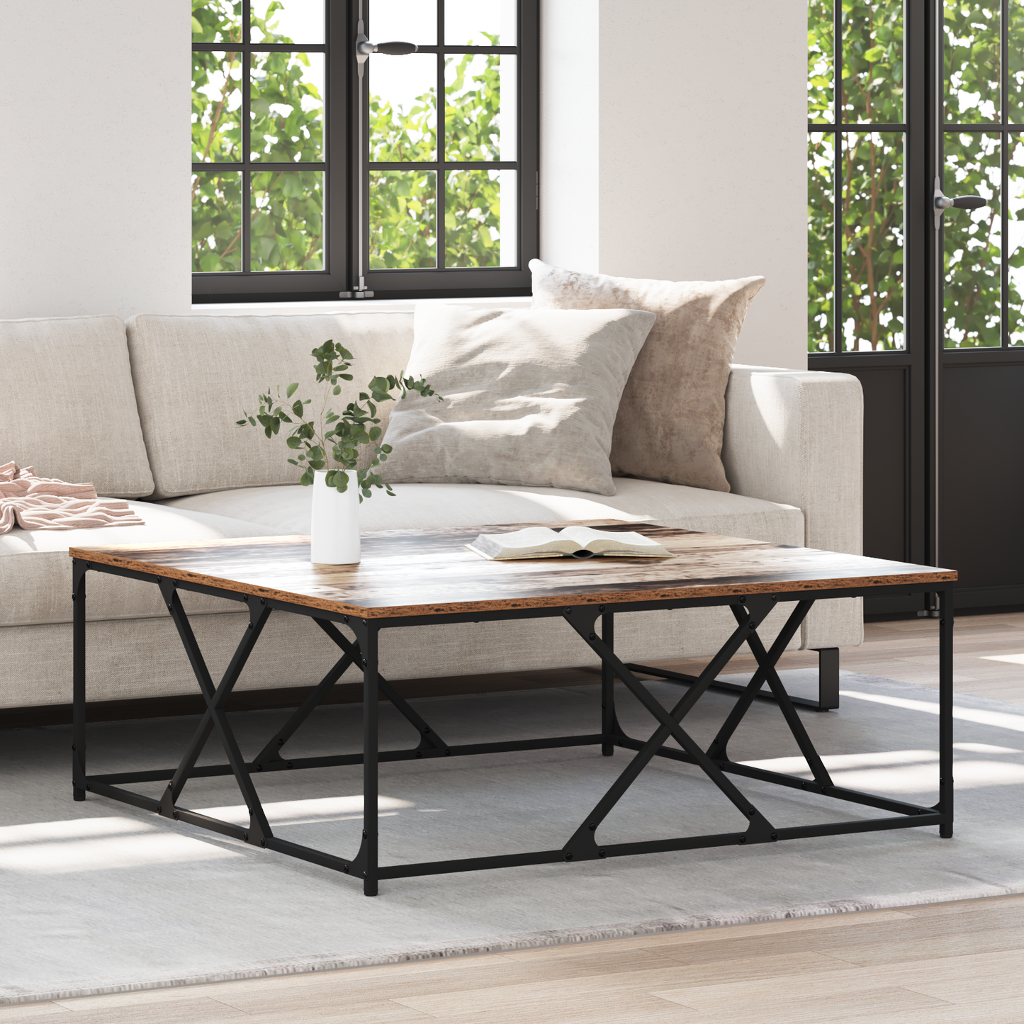 Coffee Table Old Wood 100 x 100 x 40 cm Engineered Wood