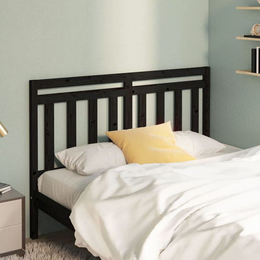 814108 vidaXL Bed Headboard Black 166x4x100 cm Solid Wood Pine