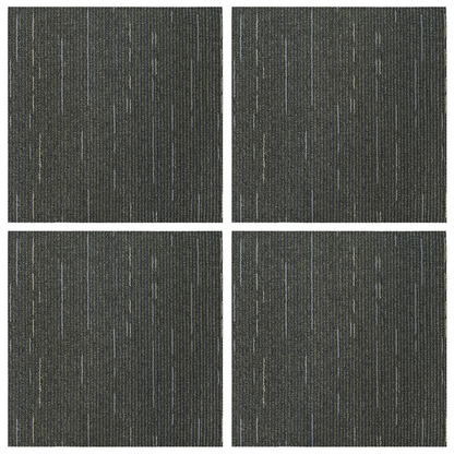 Carpet Tile Striped Light Green 50 x 50 cm 4 pcs PP and Bitumen