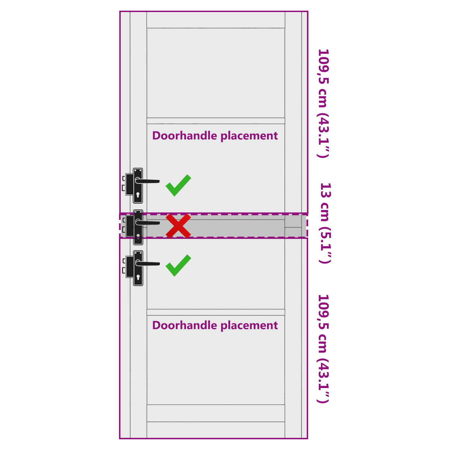 Interior Door White 93 x 232 cm Plywood
