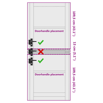 Interior Door White 93 x 232 cm Plywood