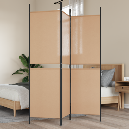 3-Panel Room Divider Beige 150 x 180 cm Fabric