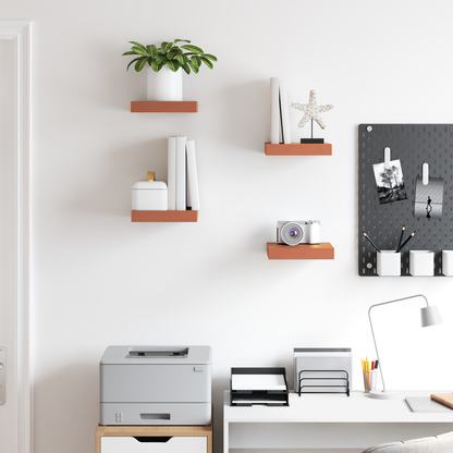 Wall Shelf 4 pcs Red 23 x 23.5 x 4 cm Engineered Wood