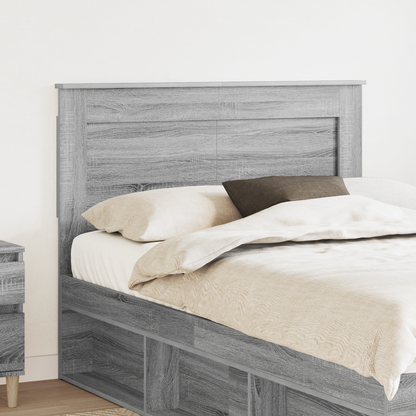 Headboard with Headboard Grey Sonoma 135 cm Engineered Wood