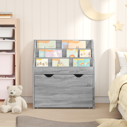 Kids Bookshelf Grey Sonoma 60 x 29.5 x 69 cm Engineered Wood