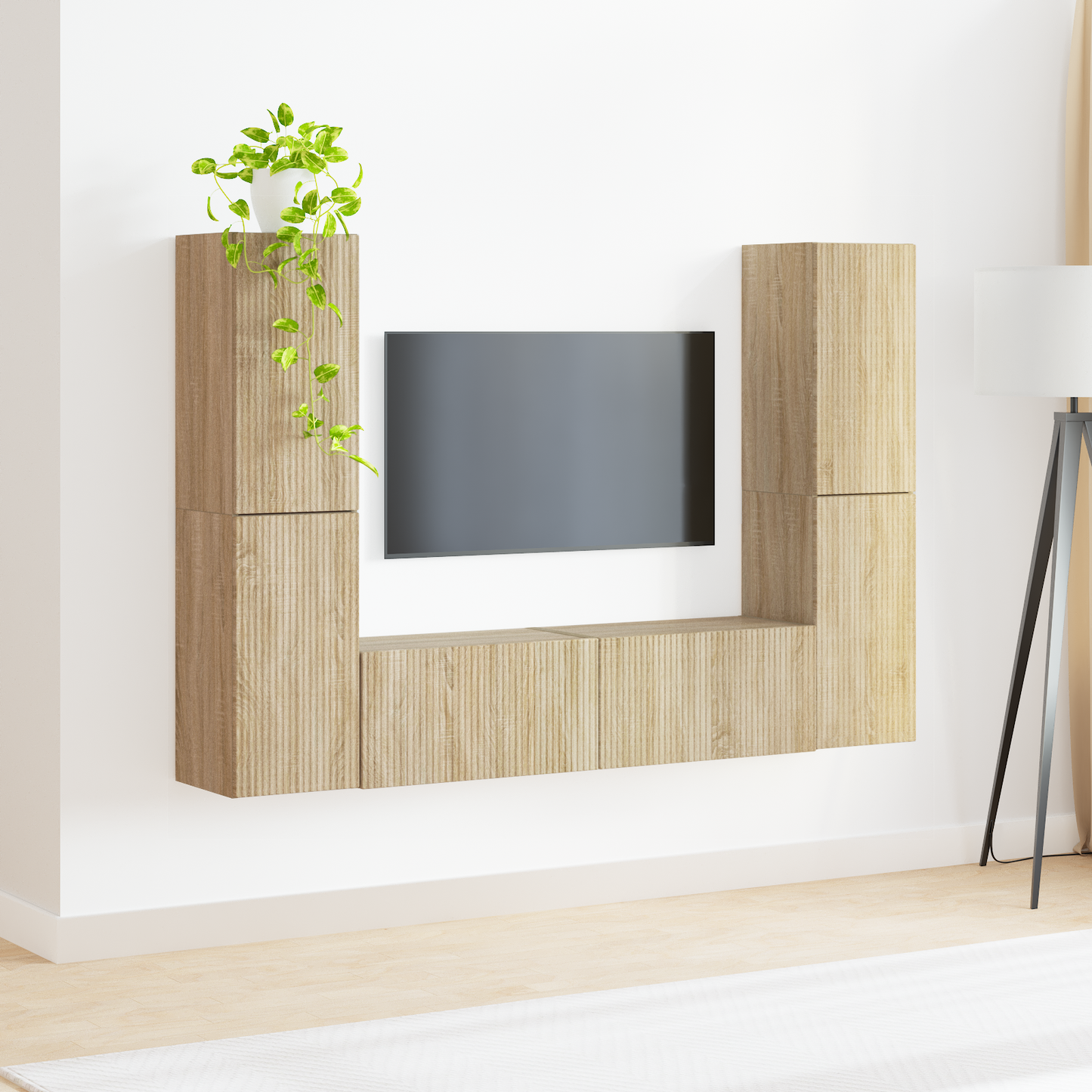 TV Cabinet Set 6 pcs Sonoma Oak Engineered Wood