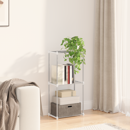 Tubular Shelf with Storage White 42.5 x 27 x 91.5 cm Aluminium