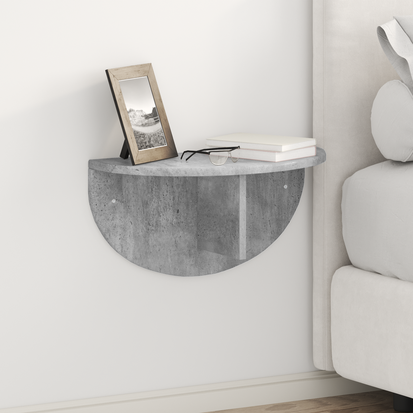 Wall Shelf Concrete Grey 48 x 24 x 24 cm Engineered Wood