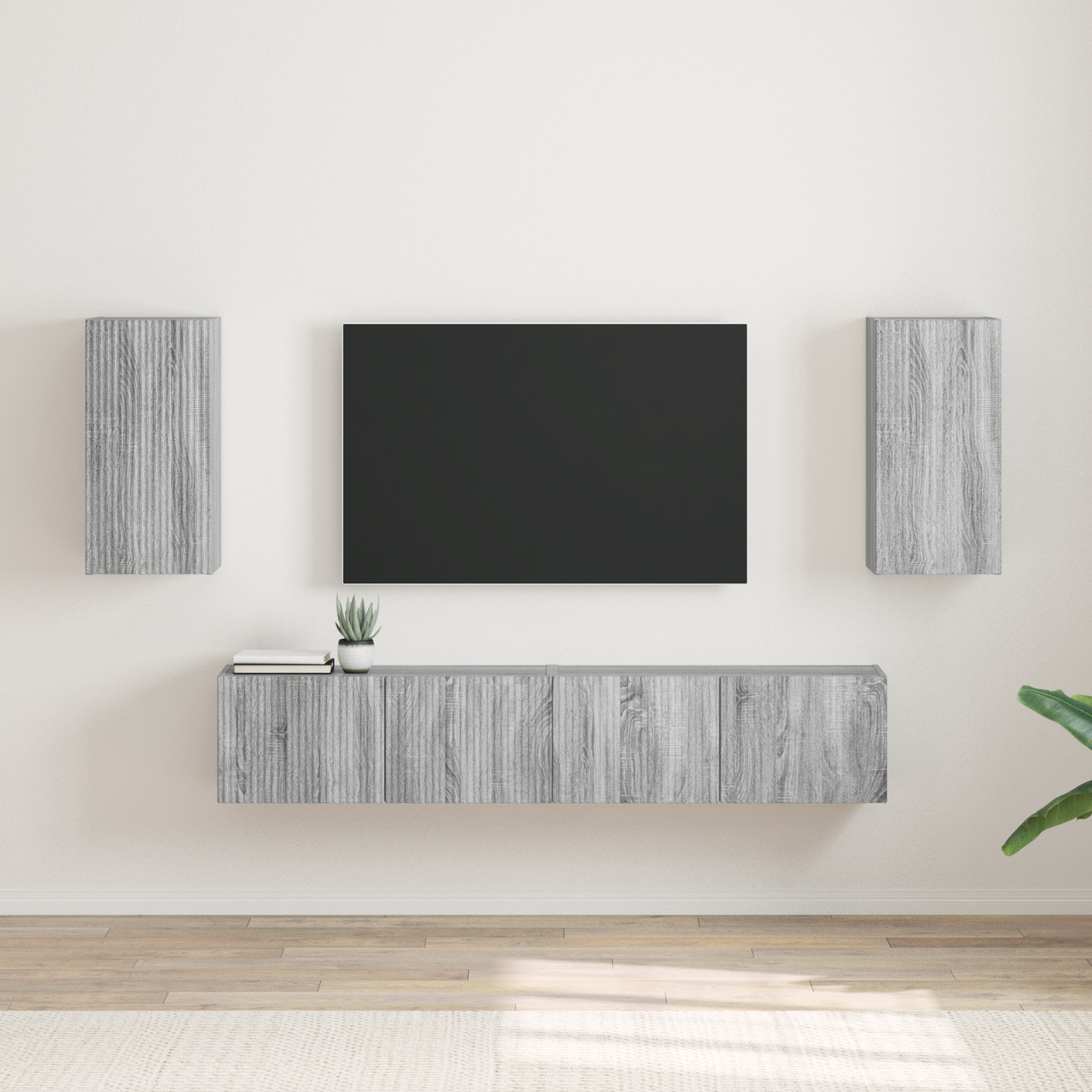 TV Wall Cabinet Wall-mounted 2 pcs Grey Sonoma 30 x 31 x 60 cm