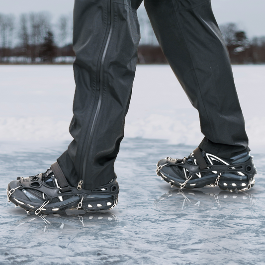 Ice Cleats for Shoes Black XL Stainless Steel