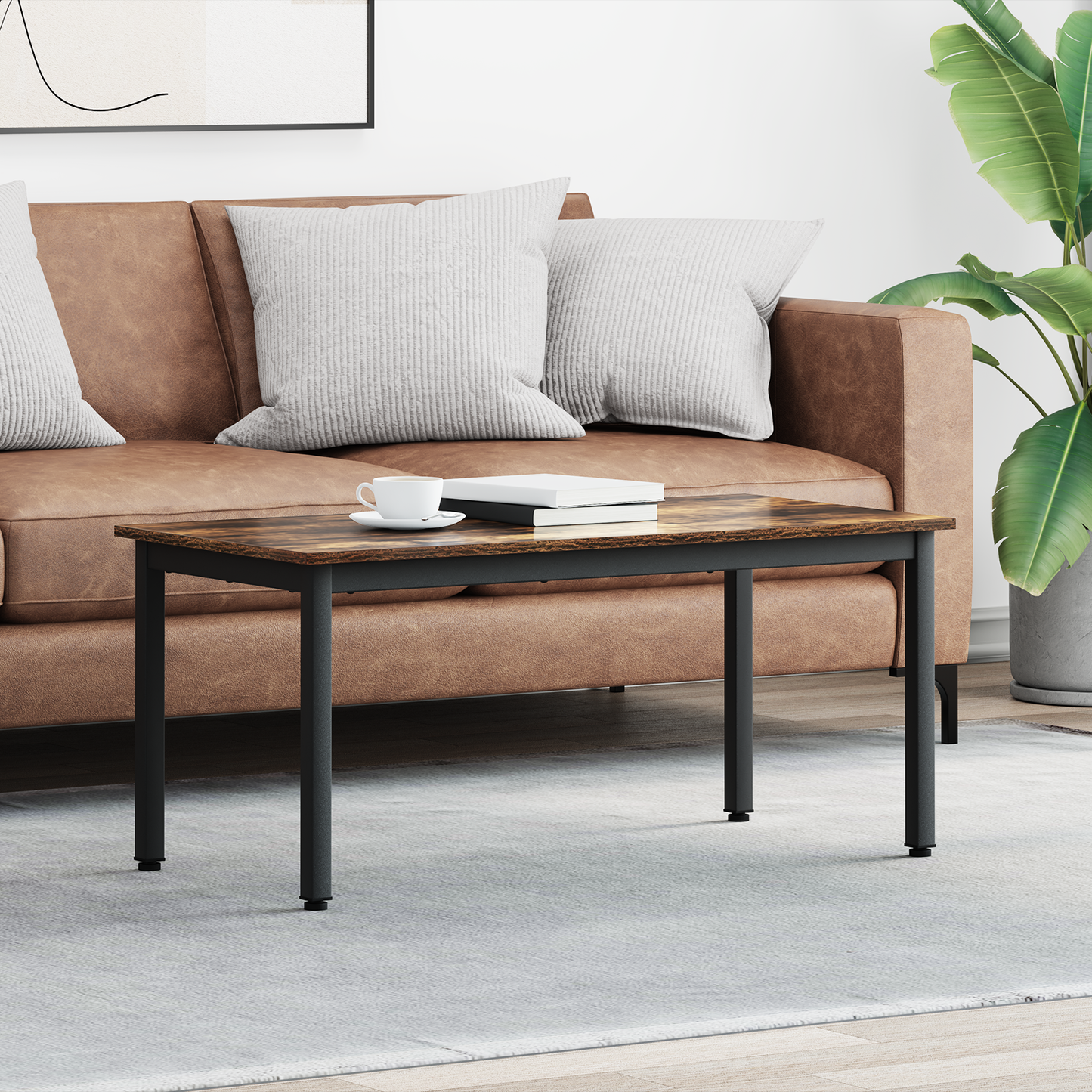 Coffee Table Smoke Oak 100 x 50 x 45 cm Engineered Wood