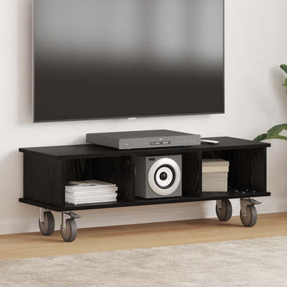 TV Stand Black Oak 100 x 35 x 35 cm Engineered Wood