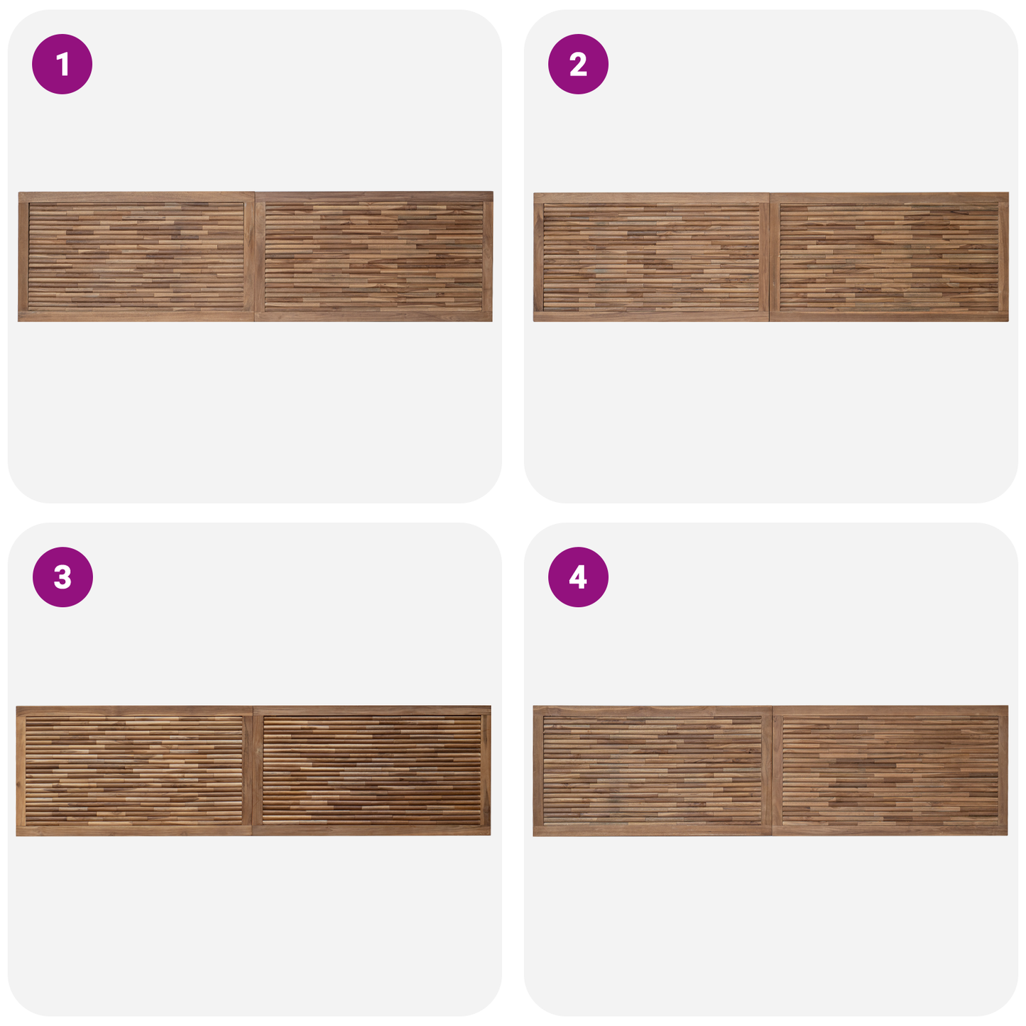 Bed Headboard Natural Solid Teak Wood