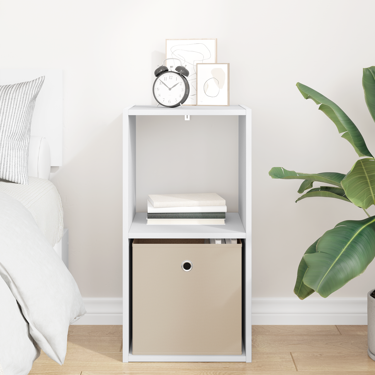 Bedside Table White 35 x 32 x 68.5 cm Engineered Wood