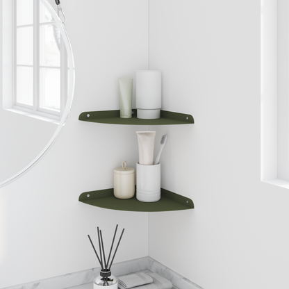 Floating Shelf with Shelf 2 pcs Olive Green 24 x 24 x 2 cm