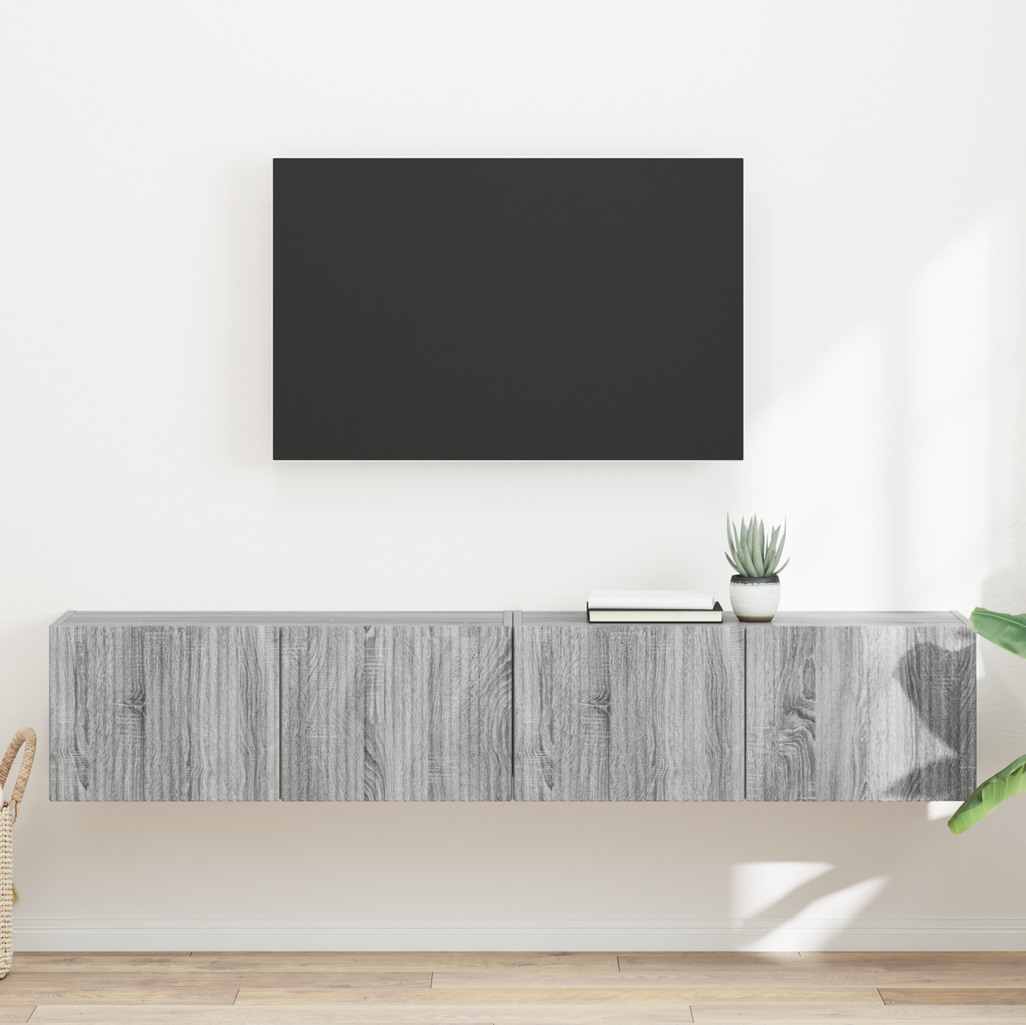 TV Wall Cabinet 2 pcs Grey Sonoma 78.5 x 31 x 29.5 cm