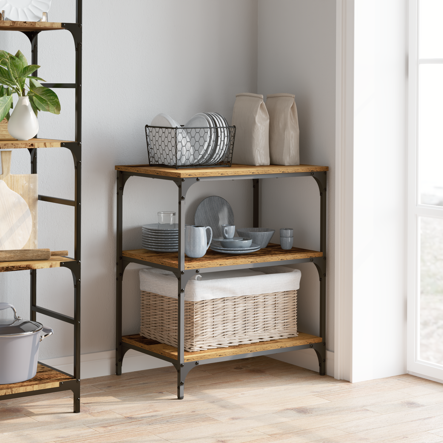 Kitchen Trolley Old Wood 60 x 41 x 76 cm Engineered Wood