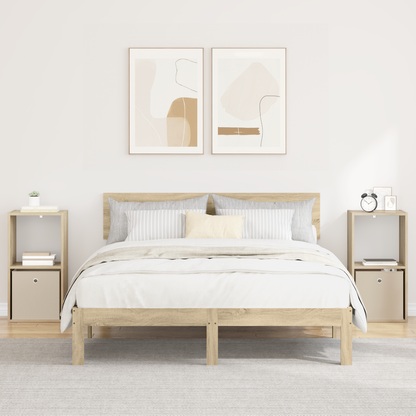 Bedside Table with Drawer 2 pcs Sonoma Oak 35 x 32 x 68.5 cm
